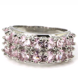 Silver, pink kunzite size 8