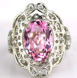 Silver, pink kunzite size 8.5