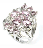 Silver, pink kunzite size 8