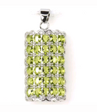 Silver, green peridot pendant