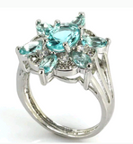 Silver, sky blue topaz size 7