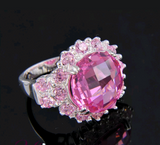 Silver, pink kunzite size 8
