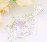 Silver, pink kunzite pendant