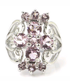 Silver, pink kunzite size 7