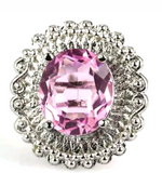 Silver, pink kunzite size 7