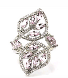 Silver, pink kunzite size 8