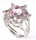 Silver, pink kunzite size 7