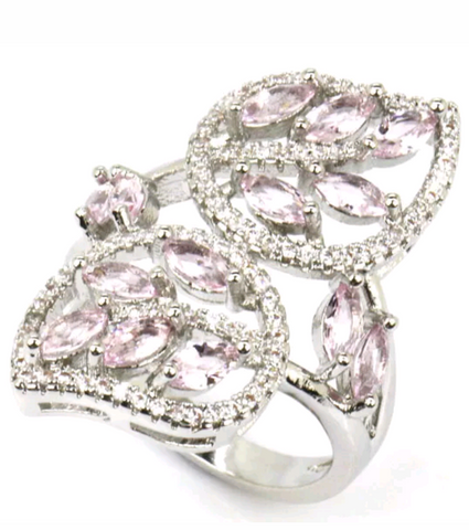 Silver, pink kunzite size 8