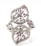 Silver, pink kunzite size 8
