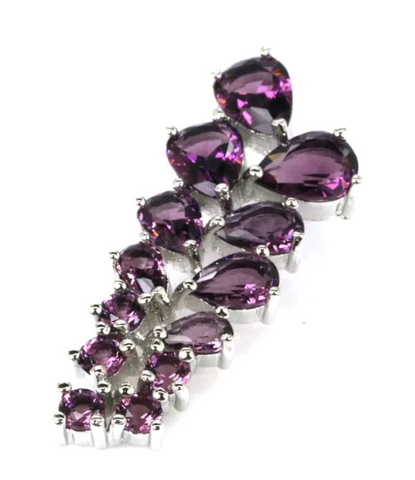 Silver, purple sapphire pendant