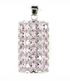 Silver, pink kunzite pendant