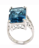 Silver, london blue topaz size 7.5