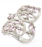 Silver, pink kunzite size 8