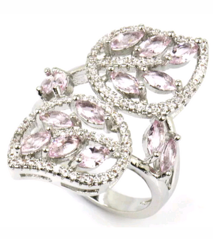 Silver, pink kunzite size 8