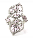 Silver, pink kunzite size 8
