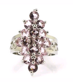 Silver, pink kunzite size 7