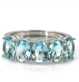 Silver, aquamarine size 7