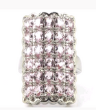 Silver, pink kunzite size 7.5