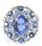 Silver, tanzanite size 9.5