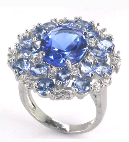 Silver, tanzanite size 9.5