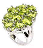 Silver, green peridot 8