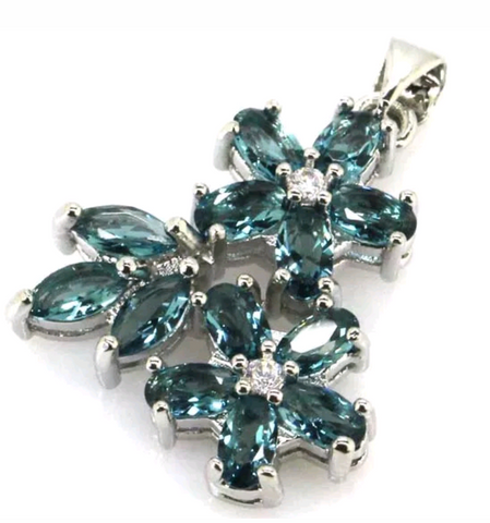 Silver, london blue topaz pendant