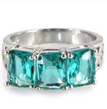 Silver, aquamarine size 9.5