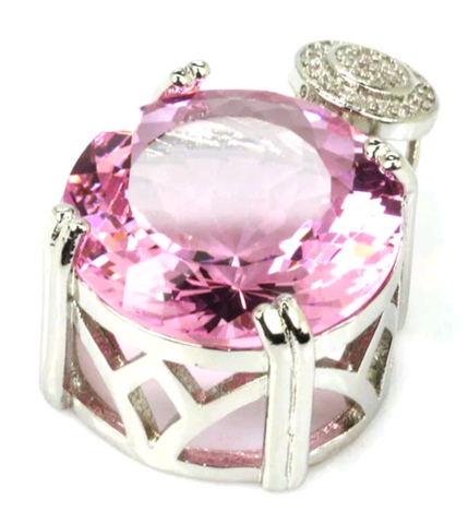 Silver, pink kunzite pendant