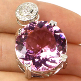 Silver, pink kunzite pendant