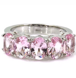 Silver, pink kunzite size 8
