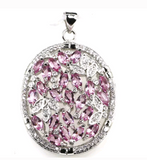 Silver, pink tourmaline pendant