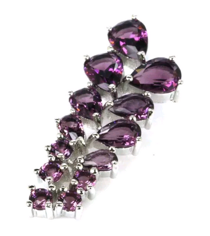 Silver, purple sapphire CZ pendant