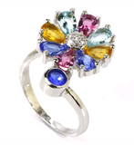 Silver, multi-gems size 10.5