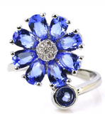 Silver, tanzanite size 8