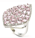 Silver, pink kunzite size 8.5