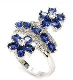 Silver, tanzanite CZ size 7