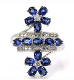 Silver, tanzanite CZ size 7