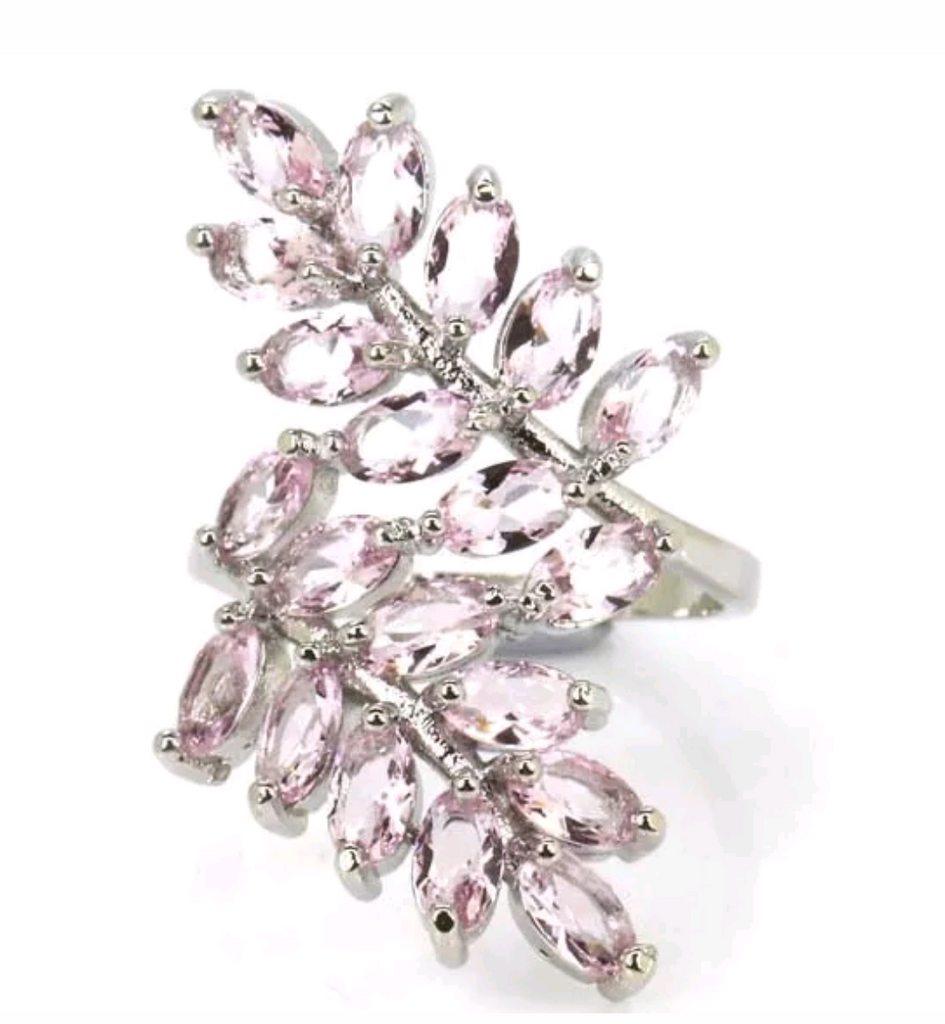 Silver, punk kunzite size 7