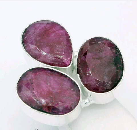 Silver, real ruby size 6.5