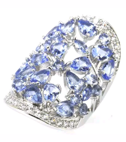 Silver, tanzanite size 7
