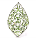 Silver, green tsavorite garnet size 7