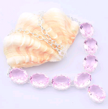 Silver, pink kunzite necklace