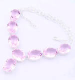 Silver, pink kunzite necklace