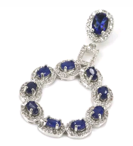 Silver, tanzanite cz pendant
