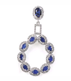 Silver, tanzanite cz pendant