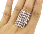 Silver, pink kunzite size 7.5