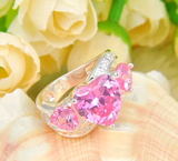 Silver, pink kunzite size 8
