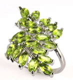 Silver, peridot size 8.5