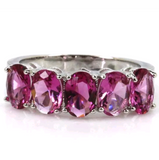 Silver, pink tourmaline size 8