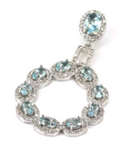 Silver, sky blue topaz